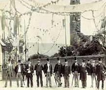 Welcoming party for the arrival of the Kaiser at Penrith Station 1895