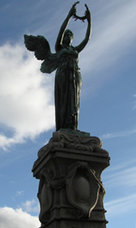 Black angel war memorial, Penrith Castle Park