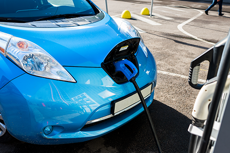 Electric car charging point.