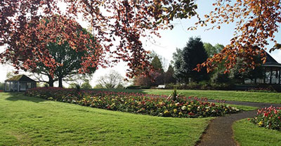 Penrith Castle Park gardens and bandstand