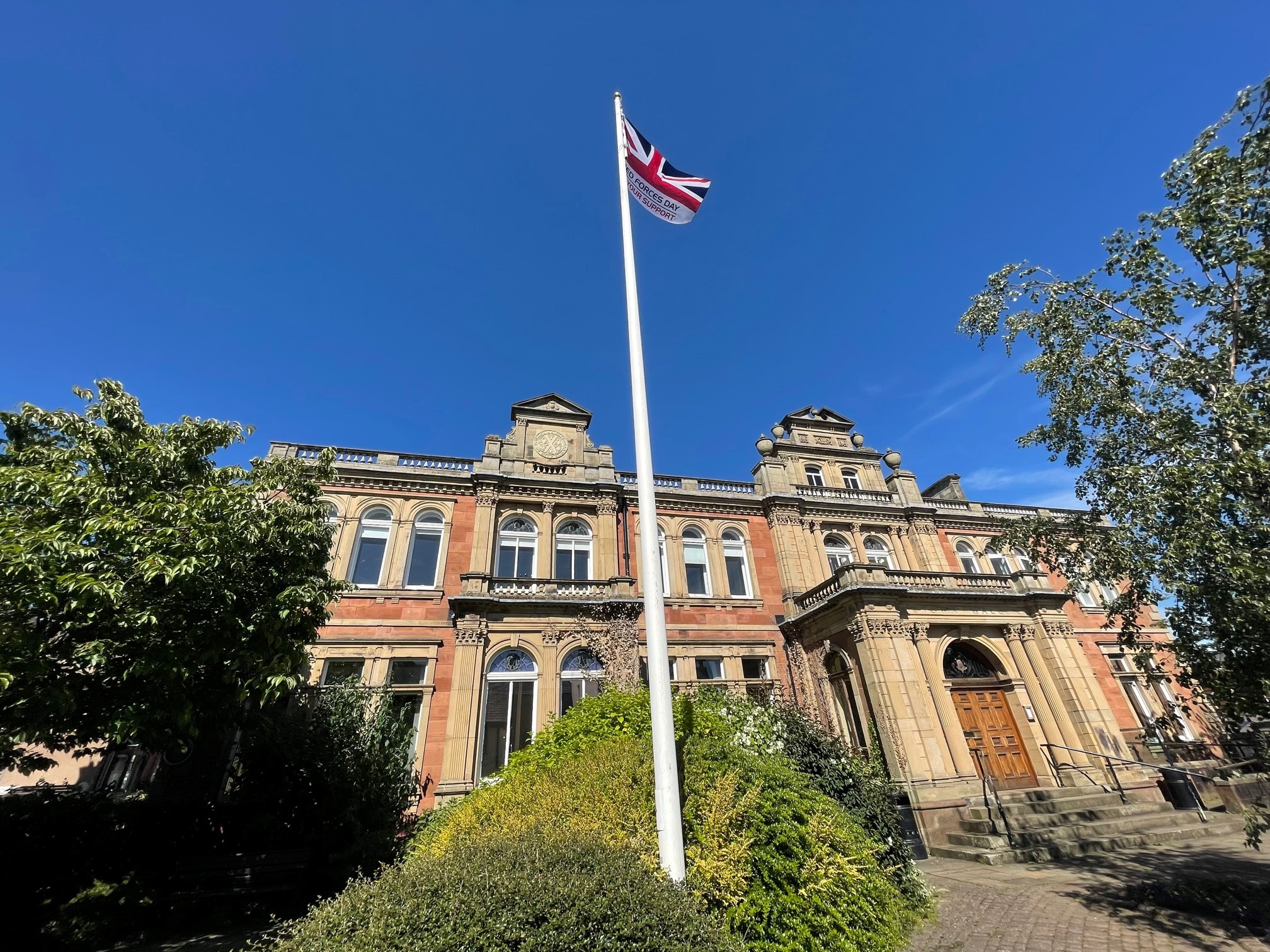 Armed Forces Day flag flying at Penrith Town Hall